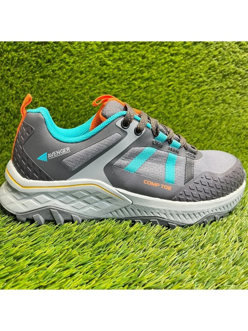 Avenger Aero Trail Womens Size 7.5D Gray Blue Composite Toe Safety Work Shoes